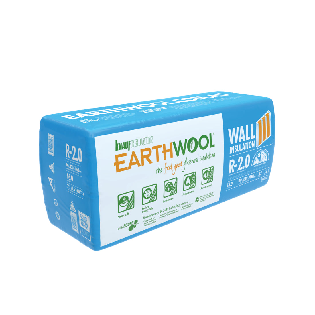 Earthwool R2.0 Batts (90mm thick) 430mm